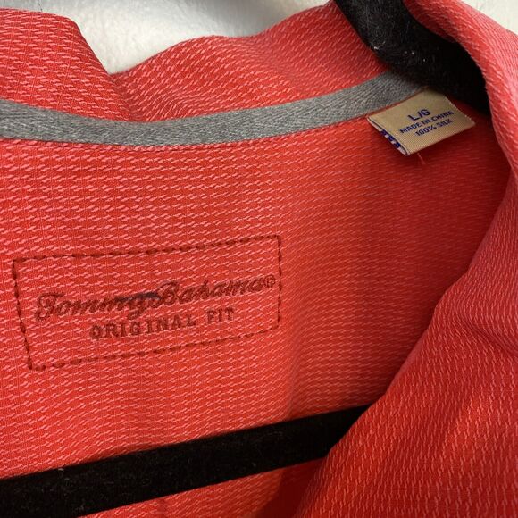 Tommy Bahama Hawaiian Shirt Mens Large L Red 100% Pure Silk Button Vacation - Picture 3 of 10